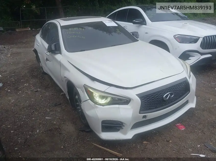 2017 Infiniti Q50 3.0T Signature Edition VIN: JN1EV7AR5HM839193 Lot: 45288981