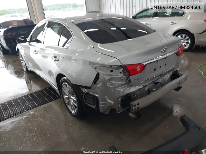 2017 Infiniti Q50 3.0T Premium VIN: JN1EV7AR7HM834500 Lot: 45443714