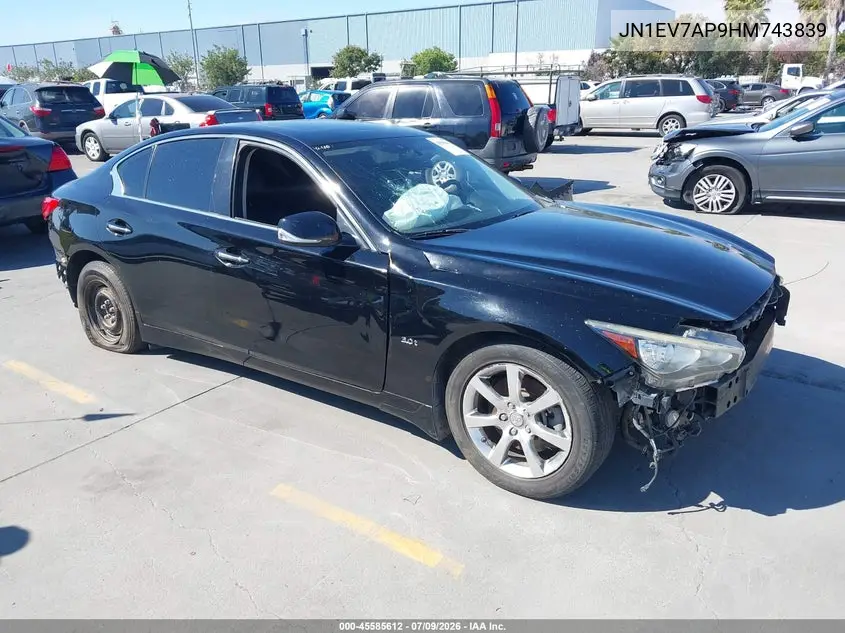 2017 Infiniti Q50 3.0T Premium VIN: JN1EV7AP9HM743839 Lot: 45585612