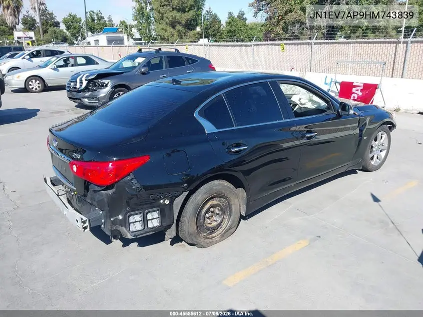 2017 Infiniti Q50 3.0T Premium VIN: JN1EV7AP9HM743839 Lot: 45585612