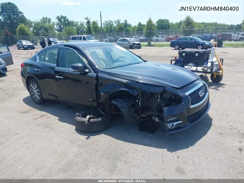 2017 Infiniti Q50 3.0T Premium VIN: JN1EV7AR0HM840400 Lot: 45594608