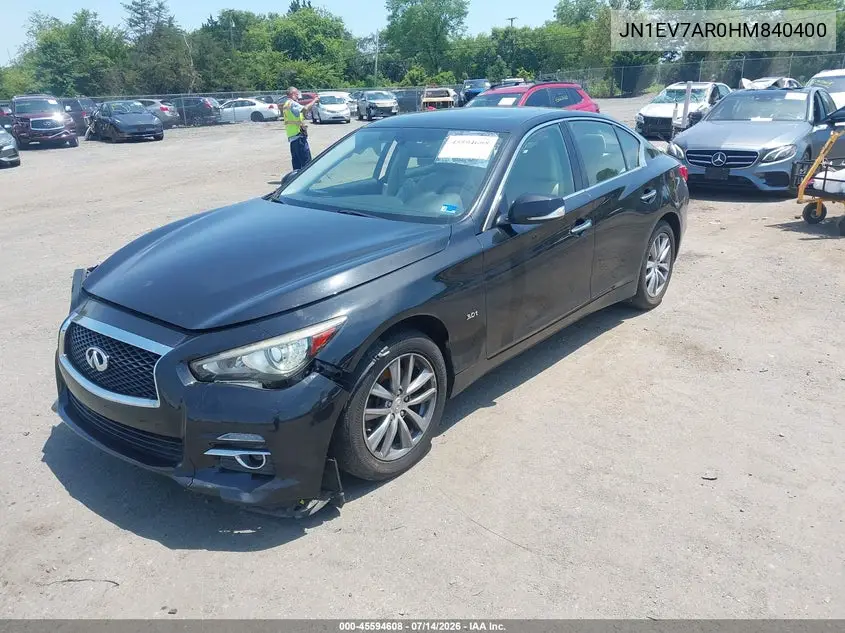 2017 Infiniti Q50 3.0T Premium VIN: JN1EV7AR0HM840400 Lot: 45594608