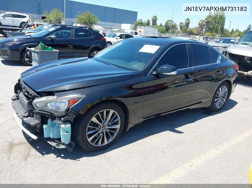 2017 Infiniti Q50 3.0T Premium VIN: JN1EV7APXHM731182 Lot: 45648493