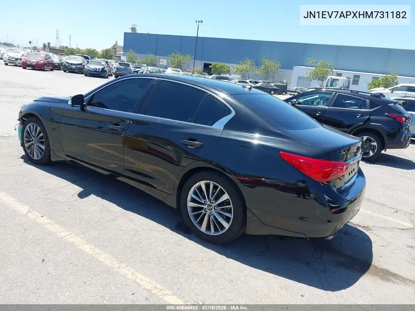 2017 Infiniti Q50 3.0T Premium VIN: JN1EV7APXHM731182 Lot: 45648493