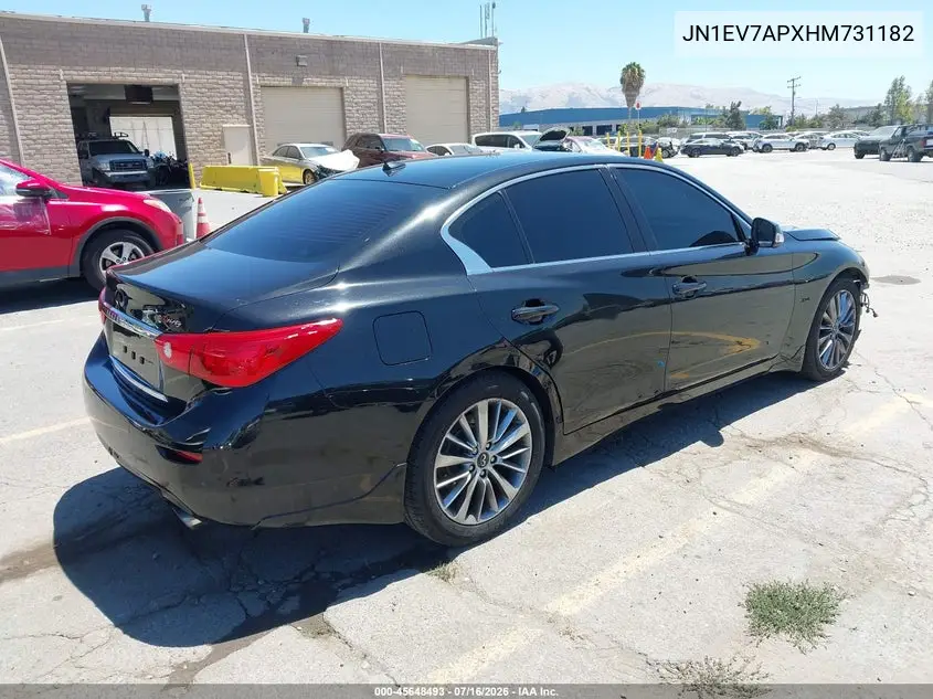 2017 Infiniti Q50 3.0T Premium VIN: JN1EV7APXHM731182 Lot: 45648493