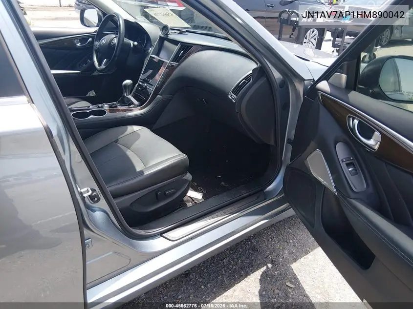 2017 Infiniti Q50 Hybrid VIN: JN1AV7AP1HM890042 Lot: 45662776