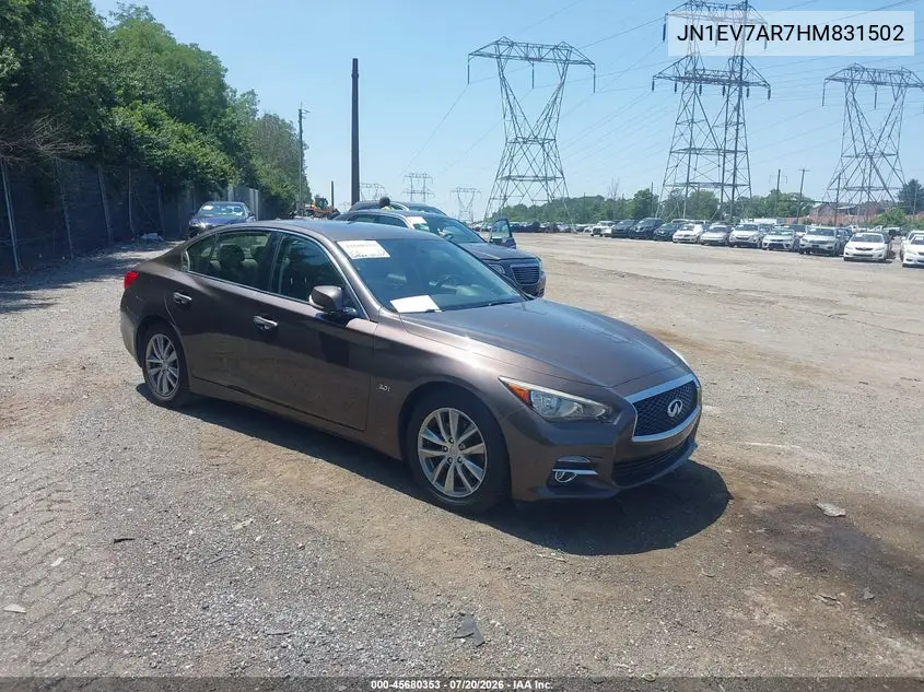 2017 Infiniti Q50 3.0T Premium VIN: JN1EV7AR7HM831502 Lot: 45680353