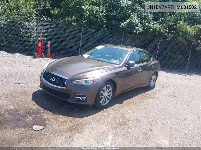 2017 Infiniti Q50 3.0T Premium VIN: JN1EV7AR7HM831502 Lot: 45680353