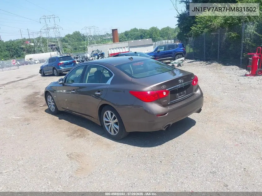 2017 Infiniti Q50 3.0T Premium VIN: JN1EV7AR7HM831502 Lot: 45680353