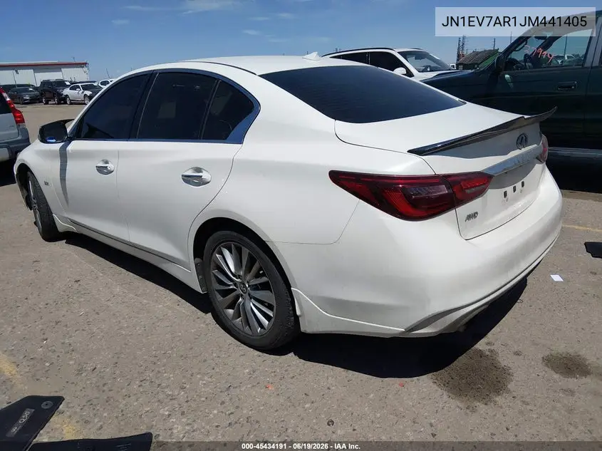 2018 Infiniti Q50 3.0T Luxe VIN: JN1EV7AR1JM441405 Lot: 45434191