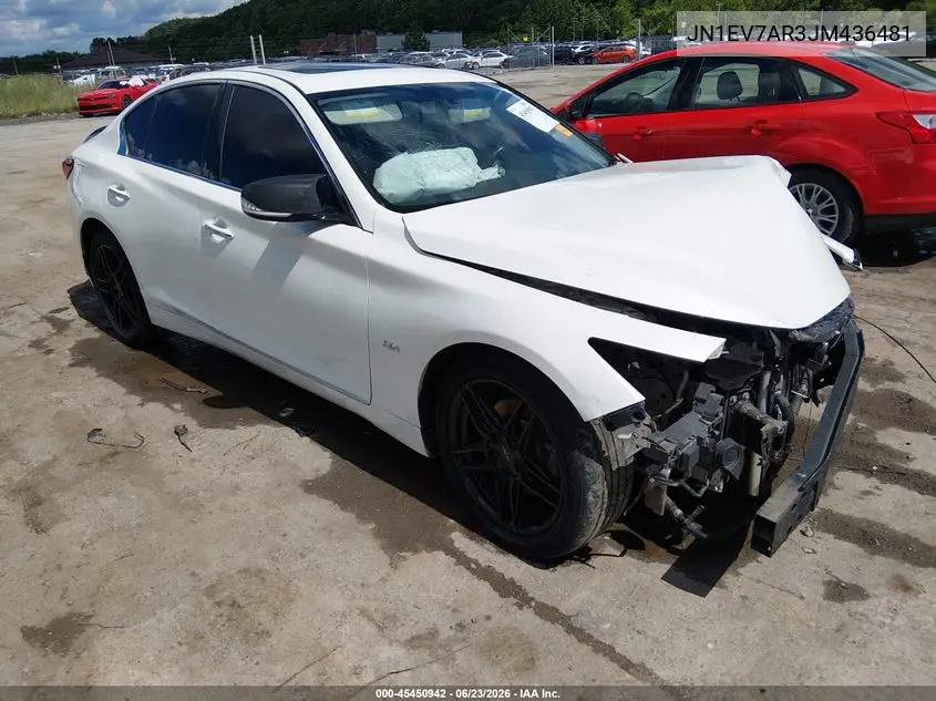 2018 Infiniti Q50 3.0T Luxe VIN: JN1EV7AR3JM436481 Lot: 45450942