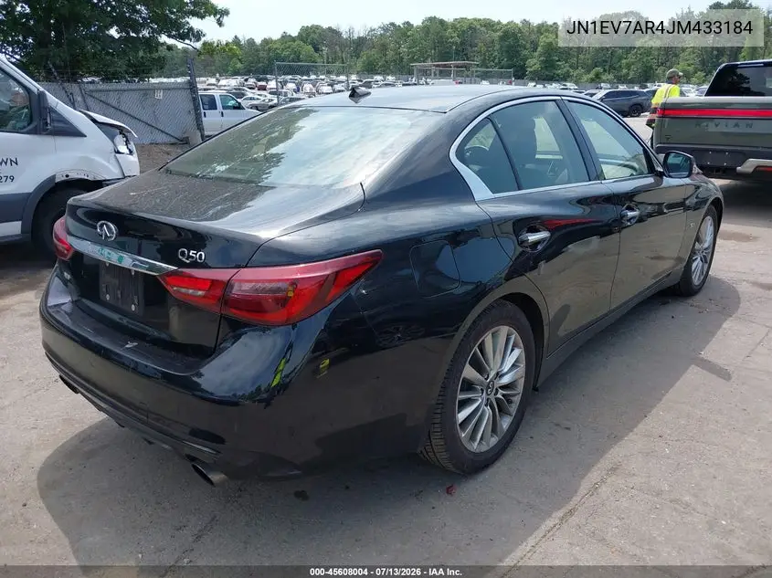 2018 Infiniti Q50 3.0T Luxe/3.0T Sport VIN: JN1EV7AR4JM433184 Lot: 45608004