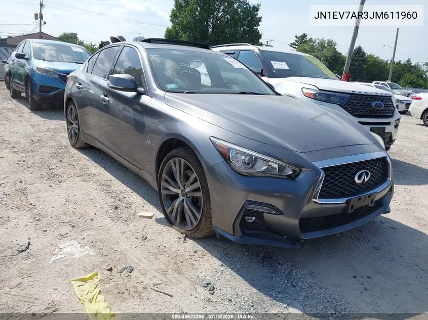 2018 Infiniti Q50 3.0T Luxe/3.0T Sport VIN: JN1EV7AR3JM611960 Lot: 45623266