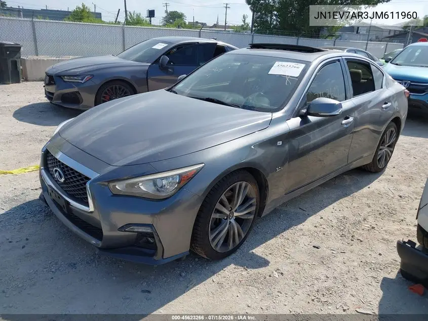2018 Infiniti Q50 3.0T Luxe/3.0T Sport VIN: JN1EV7AR3JM611960 Lot: 45623266