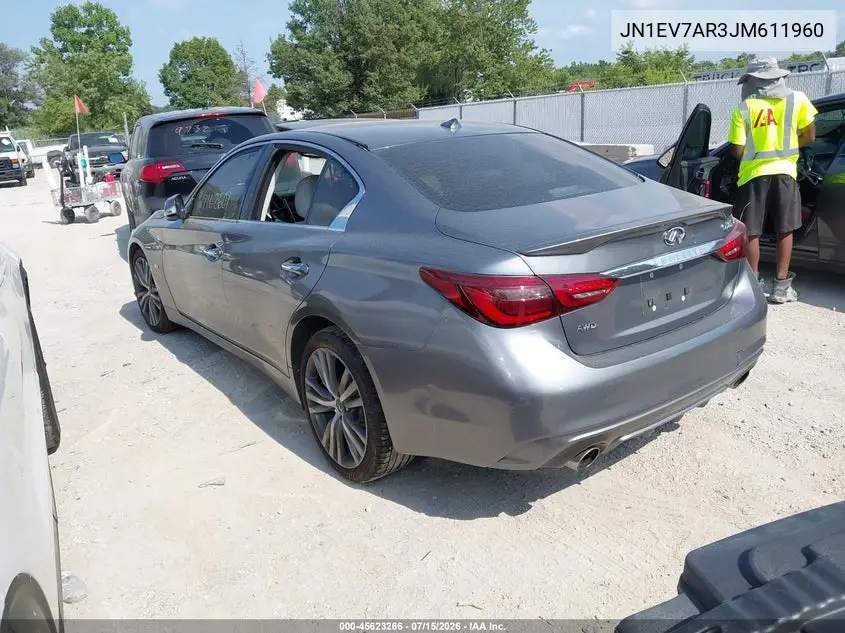 2018 Infiniti Q50 3.0T Luxe/3.0T Sport VIN: JN1EV7AR3JM611960 Lot: 45623266