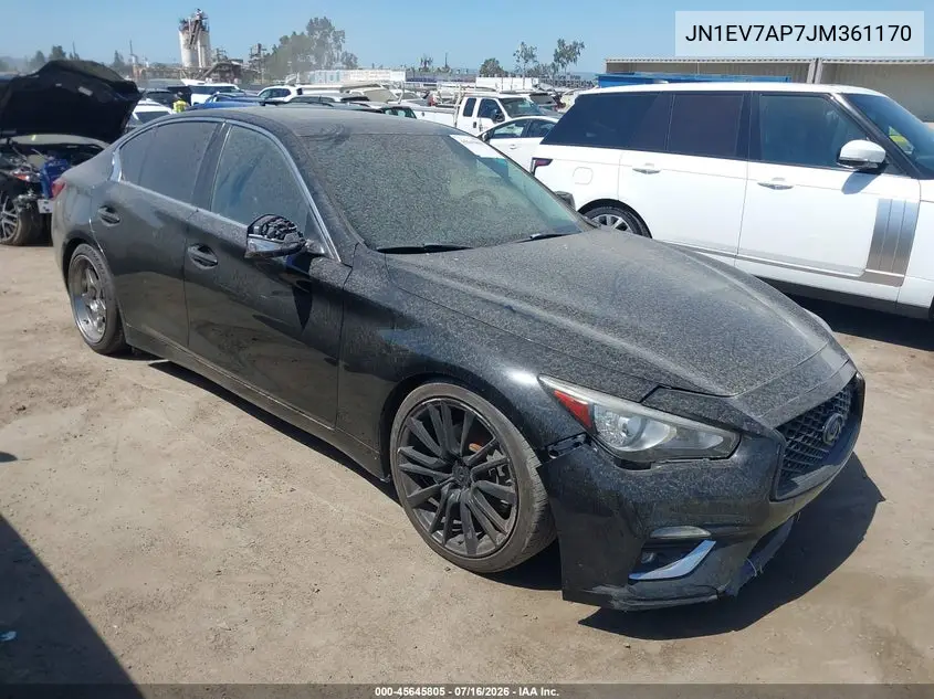 2018 Infiniti Q50 3.0T Luxe VIN: JN1EV7AP7JM361170 Lot: 45645805