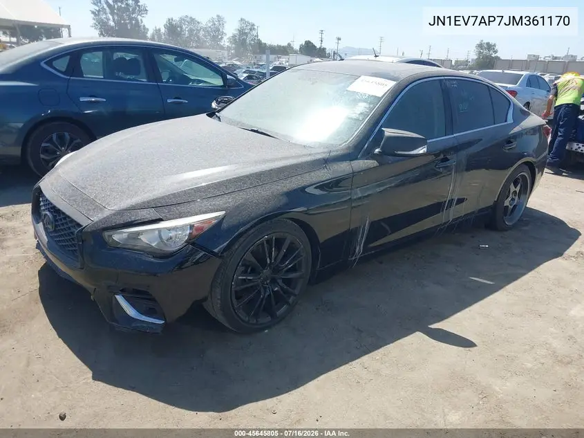 2018 Infiniti Q50 3.0T Luxe VIN: JN1EV7AP7JM361170 Lot: 45645805
