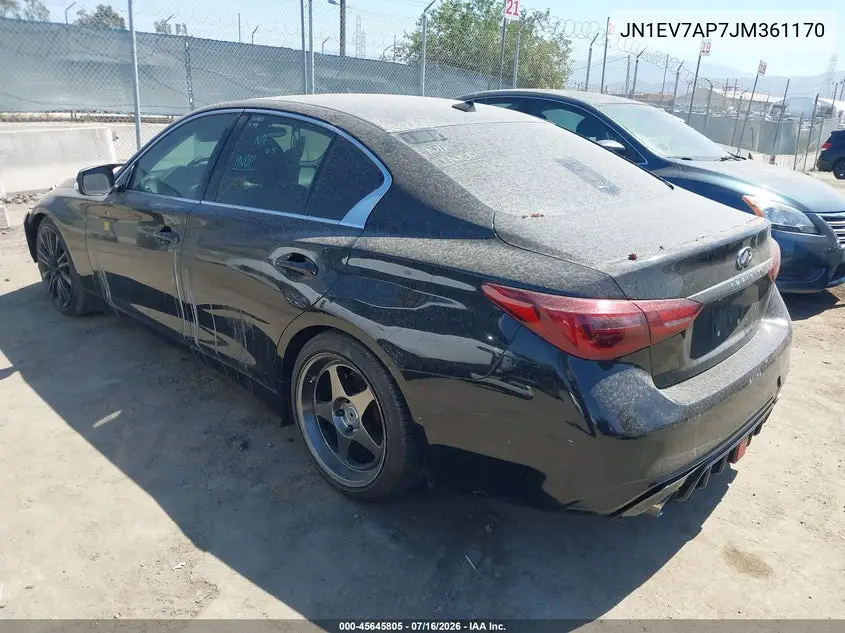 2018 Infiniti Q50 3.0T Luxe VIN: JN1EV7AP7JM361170 Lot: 45645805