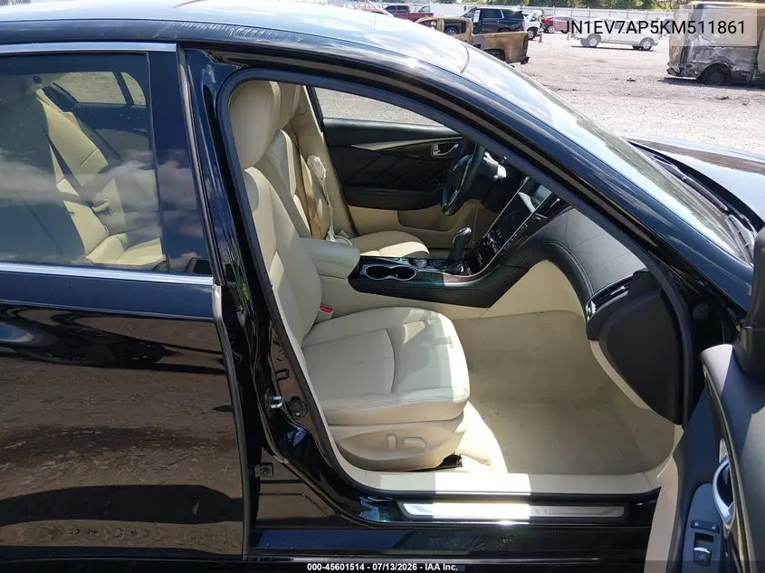 2019 Infiniti Q50 3.0T Luxe VIN: JN1EV7AP5KM511861 Lot: 45601514