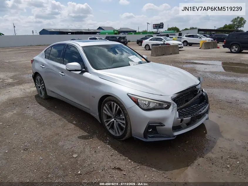 2019 Infiniti Q50 3.0T Sport VIN: JN1EV7AP6KM519239 Lot: 45616218