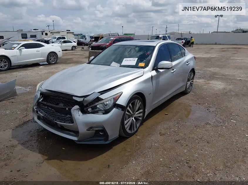 2019 Infiniti Q50 3.0T Sport VIN: JN1EV7AP6KM519239 Lot: 45616218