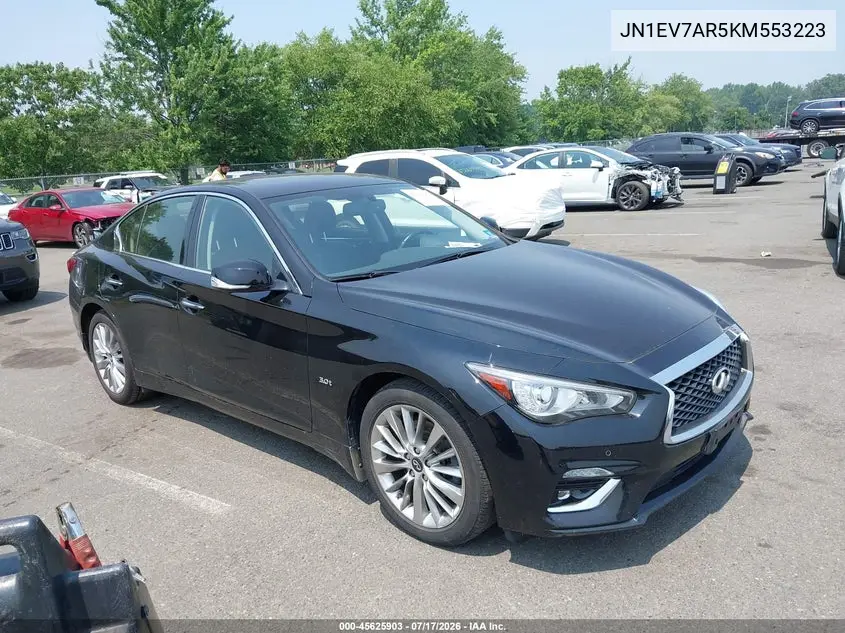 2019 Infiniti Q50 3.0T Luxe VIN: JN1EV7AR5KM553223 Lot: 45625903