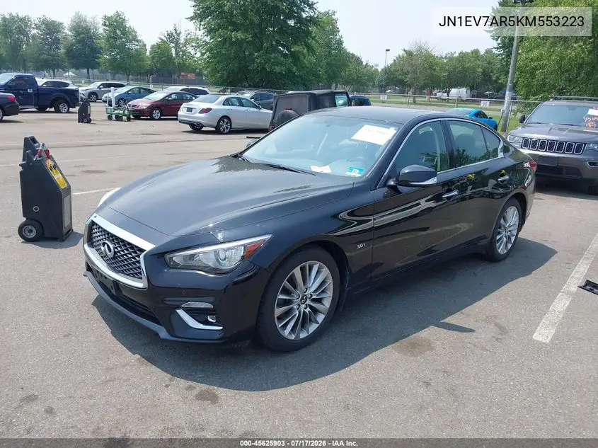 2019 Infiniti Q50 3.0T Luxe VIN: JN1EV7AR5KM553223 Lot: 45625903