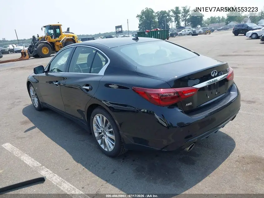 2019 Infiniti Q50 3.0T Luxe VIN: JN1EV7AR5KM553223 Lot: 45625903