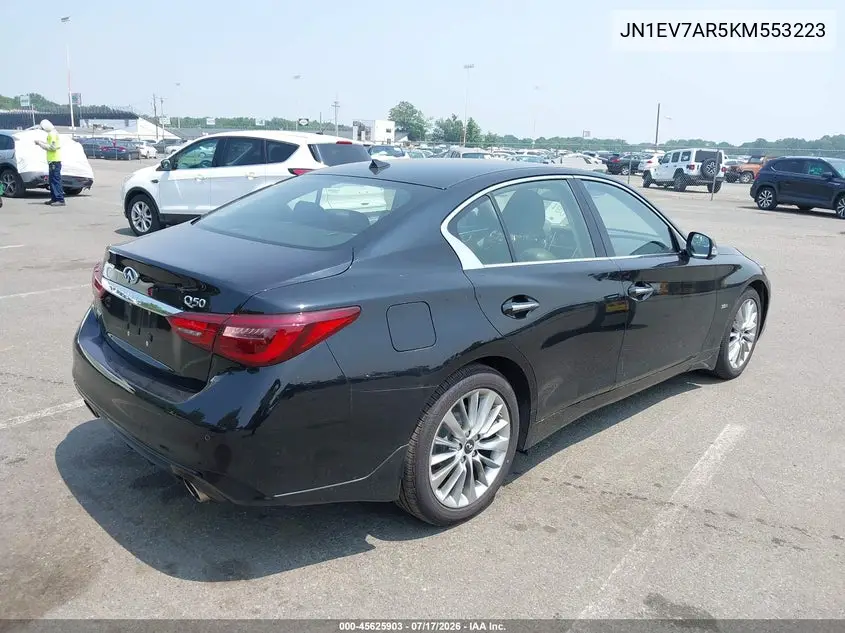 2019 Infiniti Q50 3.0T Luxe VIN: JN1EV7AR5KM553223 Lot: 45625903