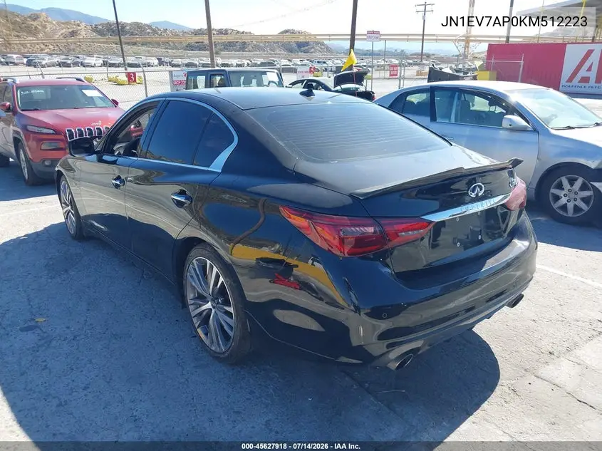 2019 Infiniti Q50 3.0T Sport VIN: JN1EV7AP0KM512223 Lot: 45627918