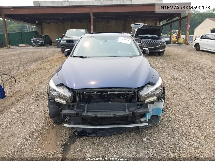 2019 Infiniti Q50 3.0T Sport VIN: JN1EV7AR3KM590173 Lot: 45637790