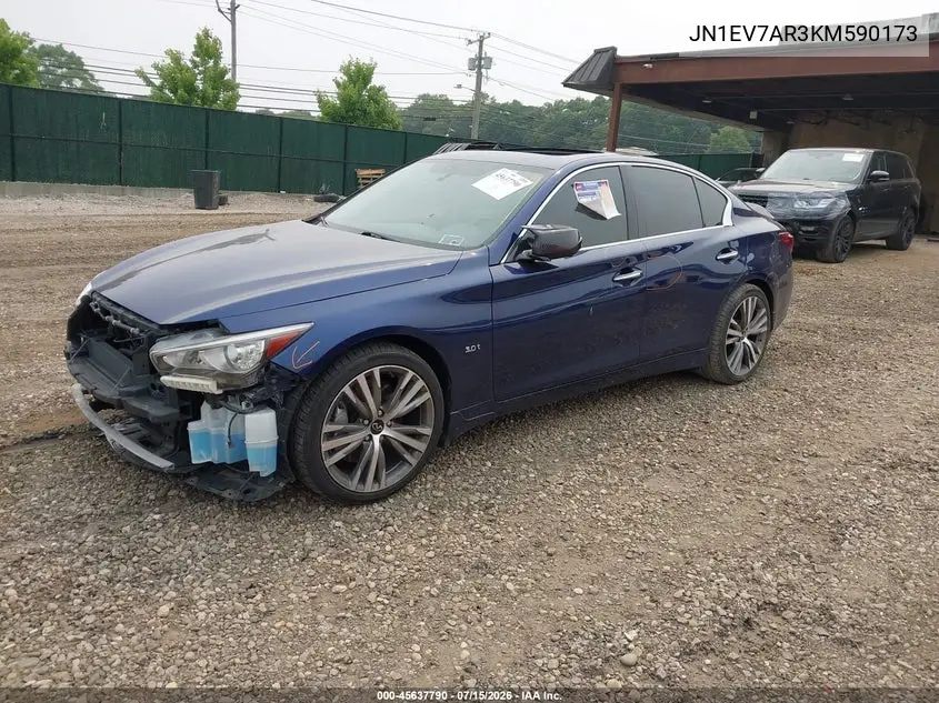 2019 Infiniti Q50 3.0T Sport VIN: JN1EV7AR3KM590173 Lot: 45637790