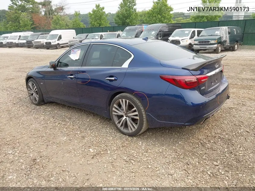 2019 Infiniti Q50 3.0T Sport VIN: JN1EV7AR3KM590173 Lot: 45637790