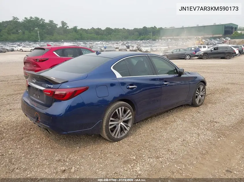 2019 Infiniti Q50 3.0T Sport VIN: JN1EV7AR3KM590173 Lot: 45637790