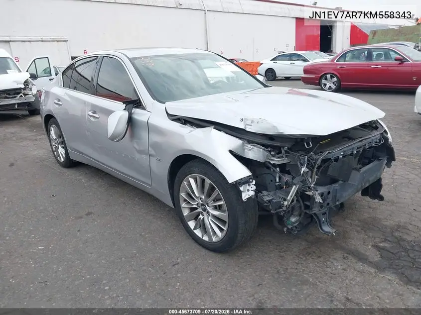 2019 Infiniti Q50 3.0T Luxe VIN: JN1EV7AR7KM558343 Lot: 45673709
