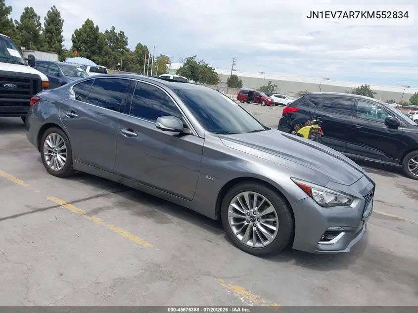 2019 Infiniti Q50 3.0T Luxe VIN: JN1EV7AR7KM552834 Lot: 45676358