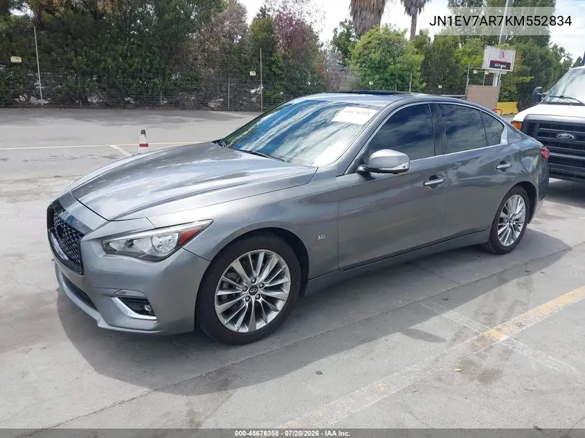 2019 Infiniti Q50 3.0T Luxe VIN: JN1EV7AR7KM552834 Lot: 45676358