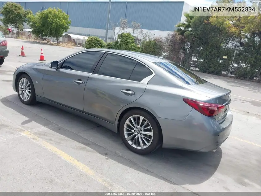 2019 Infiniti Q50 3.0T Luxe VIN: JN1EV7AR7KM552834 Lot: 45676358