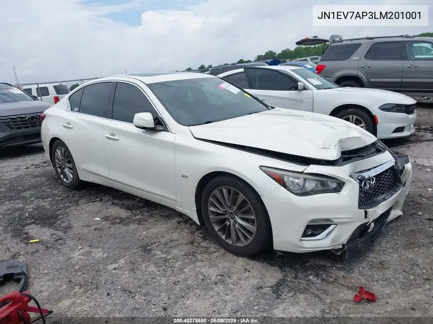 2020 Infiniti Q50 Luxe VIN: JN1EV7AP3LM201001 Lot: 45278650