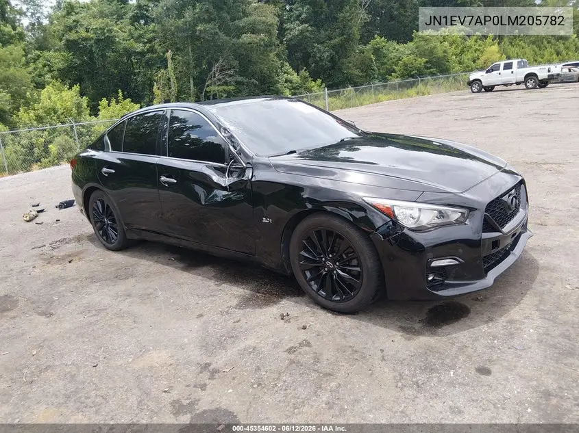 2020 Infiniti Q50 Luxe VIN: JN1EV7AP0LM205782 Lot: 45354602