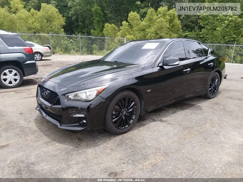 2020 Infiniti Q50 Luxe VIN: JN1EV7AP0LM205782 Lot: 45354602
