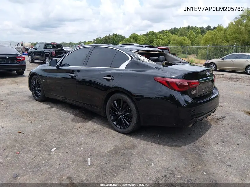 2020 Infiniti Q50 Luxe VIN: JN1EV7AP0LM205782 Lot: 45354602