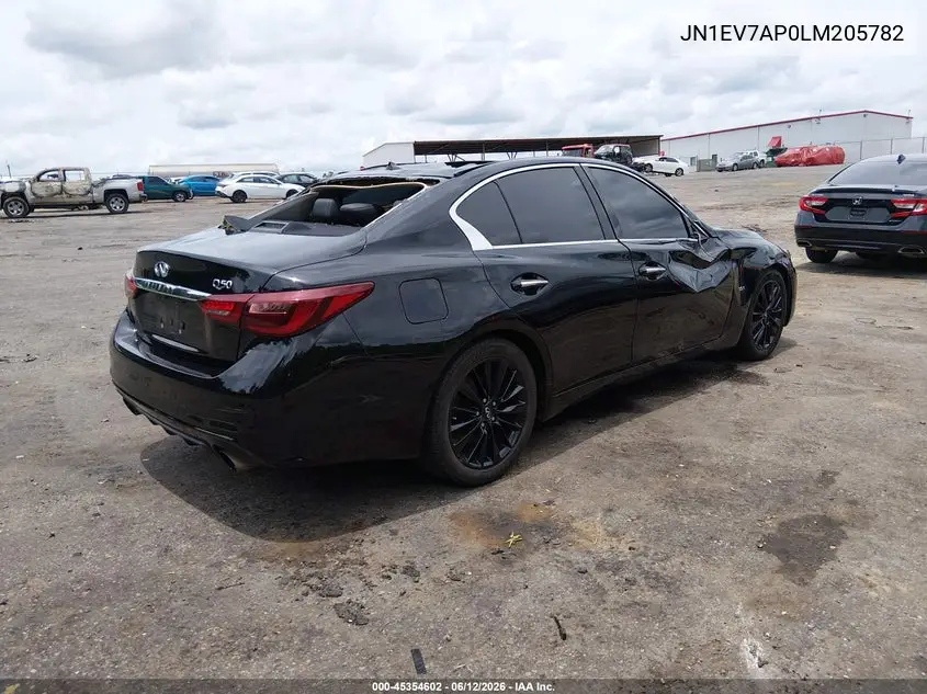 2020 Infiniti Q50 Luxe VIN: JN1EV7AP0LM205782 Lot: 45354602
