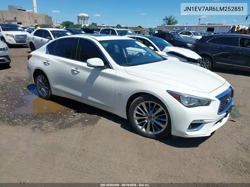 2020 Infiniti Q50 Luxe Awd VIN: JN1EV7AR6LM252851 Lot: 45392409