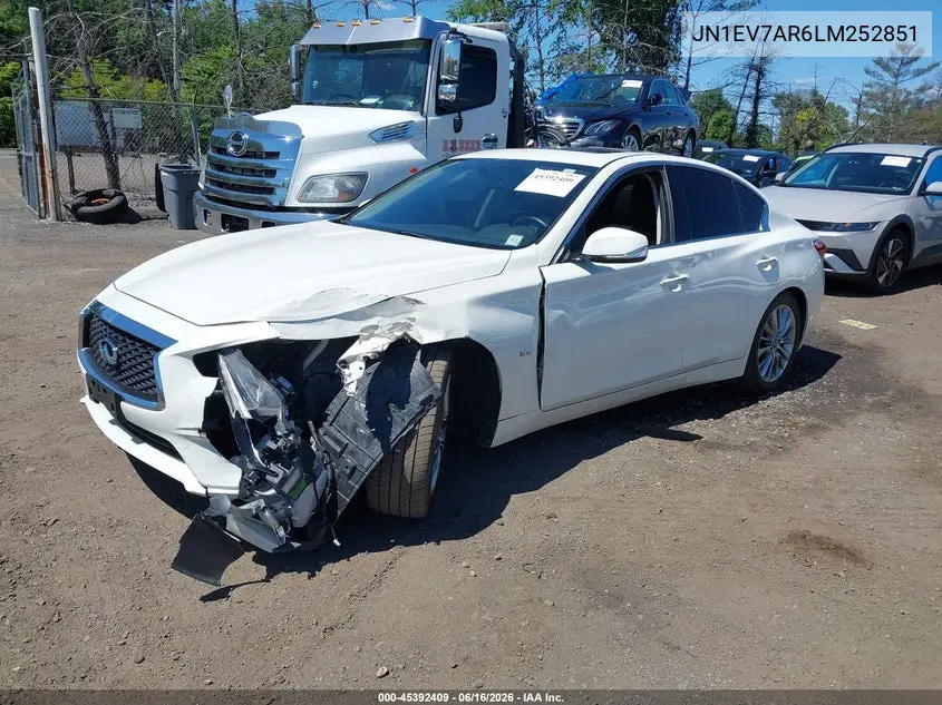 2020 Infiniti Q50 Luxe Awd VIN: JN1EV7AR6LM252851 Lot: 45392409