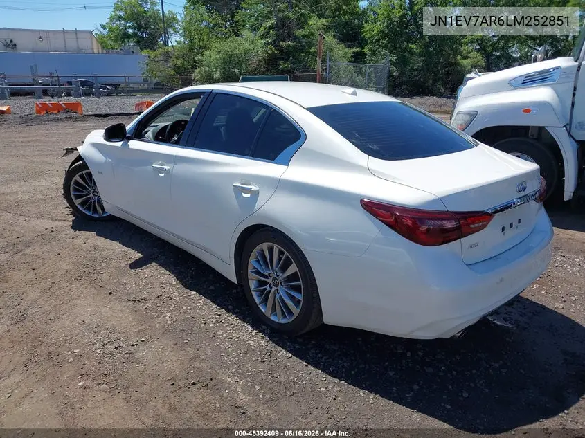 2020 Infiniti Q50 Luxe Awd VIN: JN1EV7AR6LM252851 Lot: 45392409