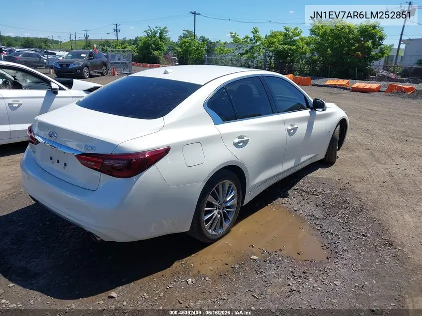 2020 Infiniti Q50 Luxe Awd VIN: JN1EV7AR6LM252851 Lot: 45392409