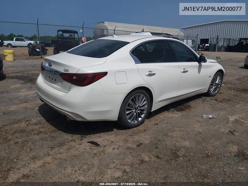 2020 Infiniti Q50 Luxe VIN: JN1EV7AP9LM200077 Lot: 45525621
