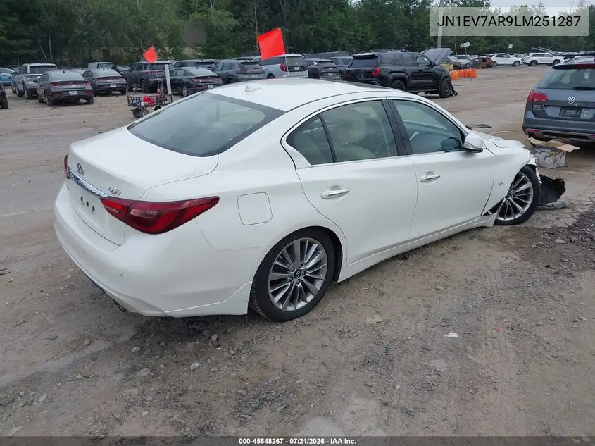 2020 Infiniti Q50 Luxe Awd VIN: JN1EV7AR9LM251287 Lot: 45648267