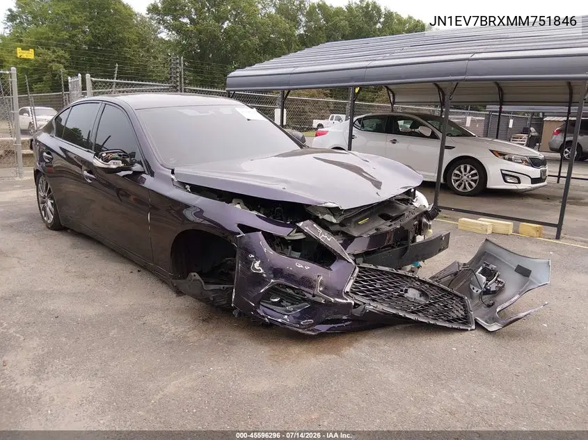 2021 Infiniti Q50 Luxe Awd VIN: JN1EV7BRXMM751846 Lot: 45596296
